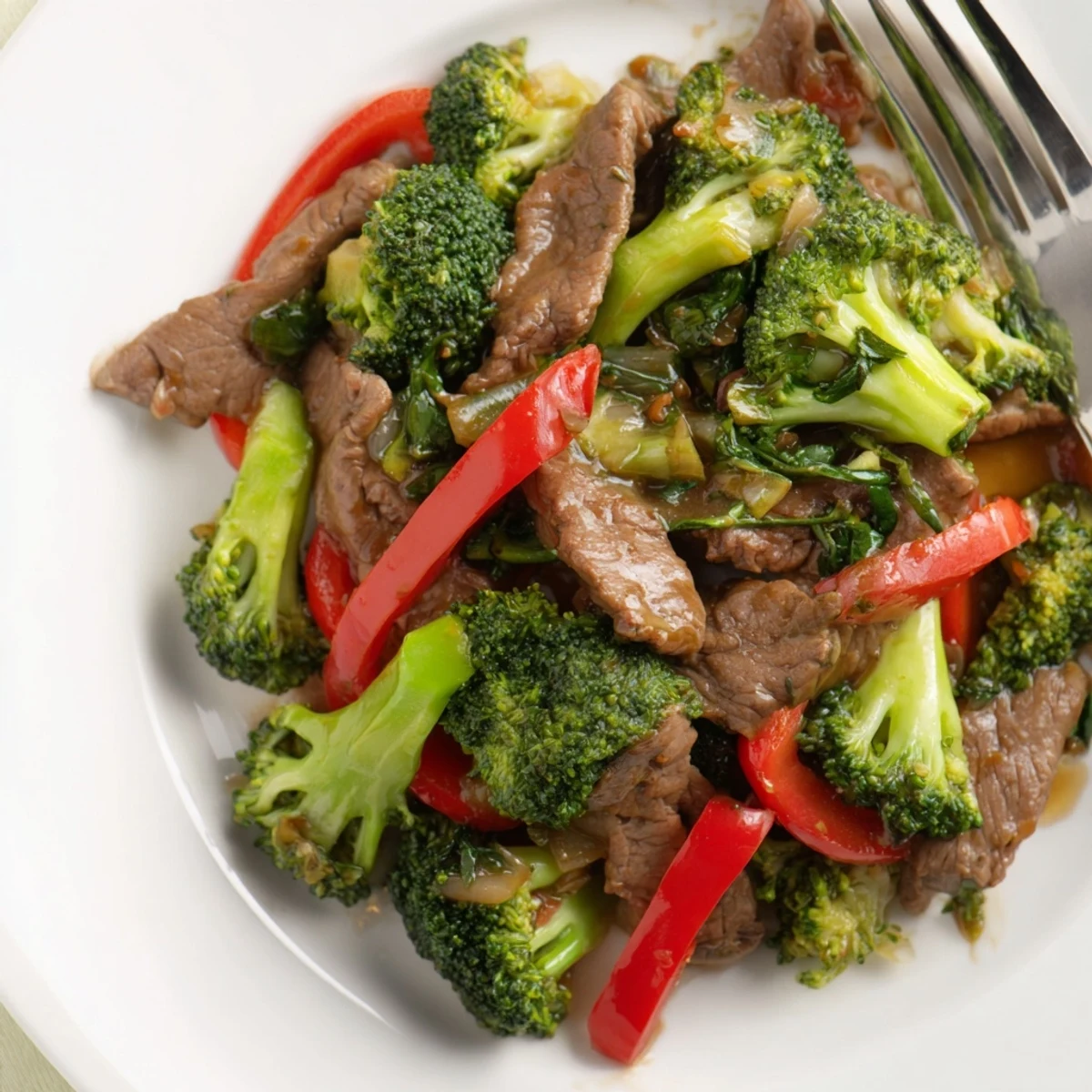 Freshly cooked Beef and Broccoli Stir Fry with Garlic Sauce features tender beef and crisp broccoli in a glossy, aromatic sauce.