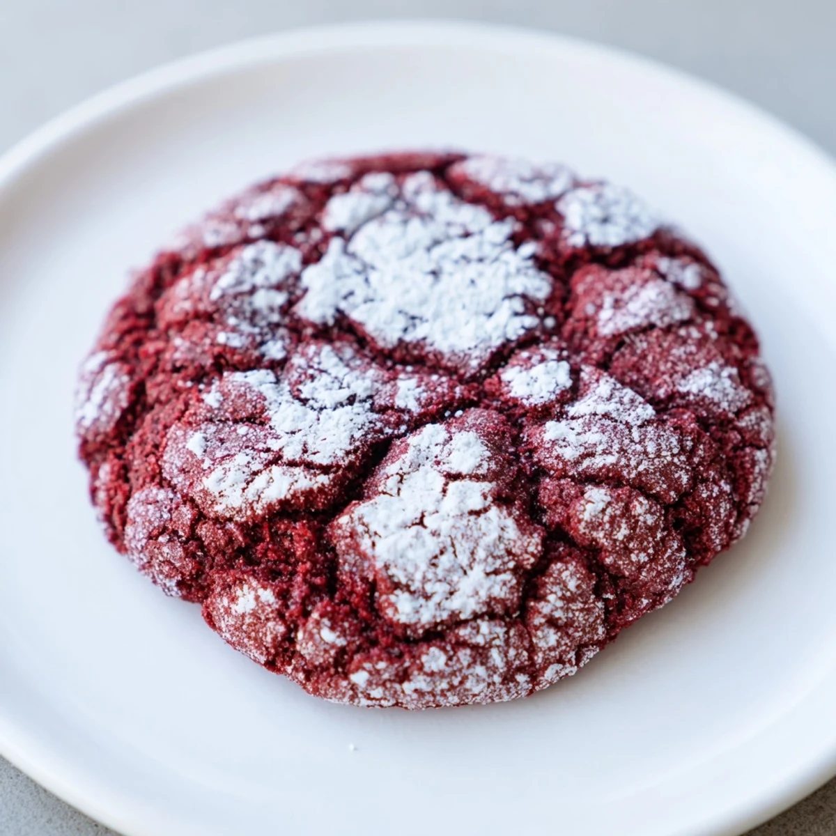 Hand holding a Red Velvet Crinkle Cookie, perfect for a holiday dessert table or special occasion.