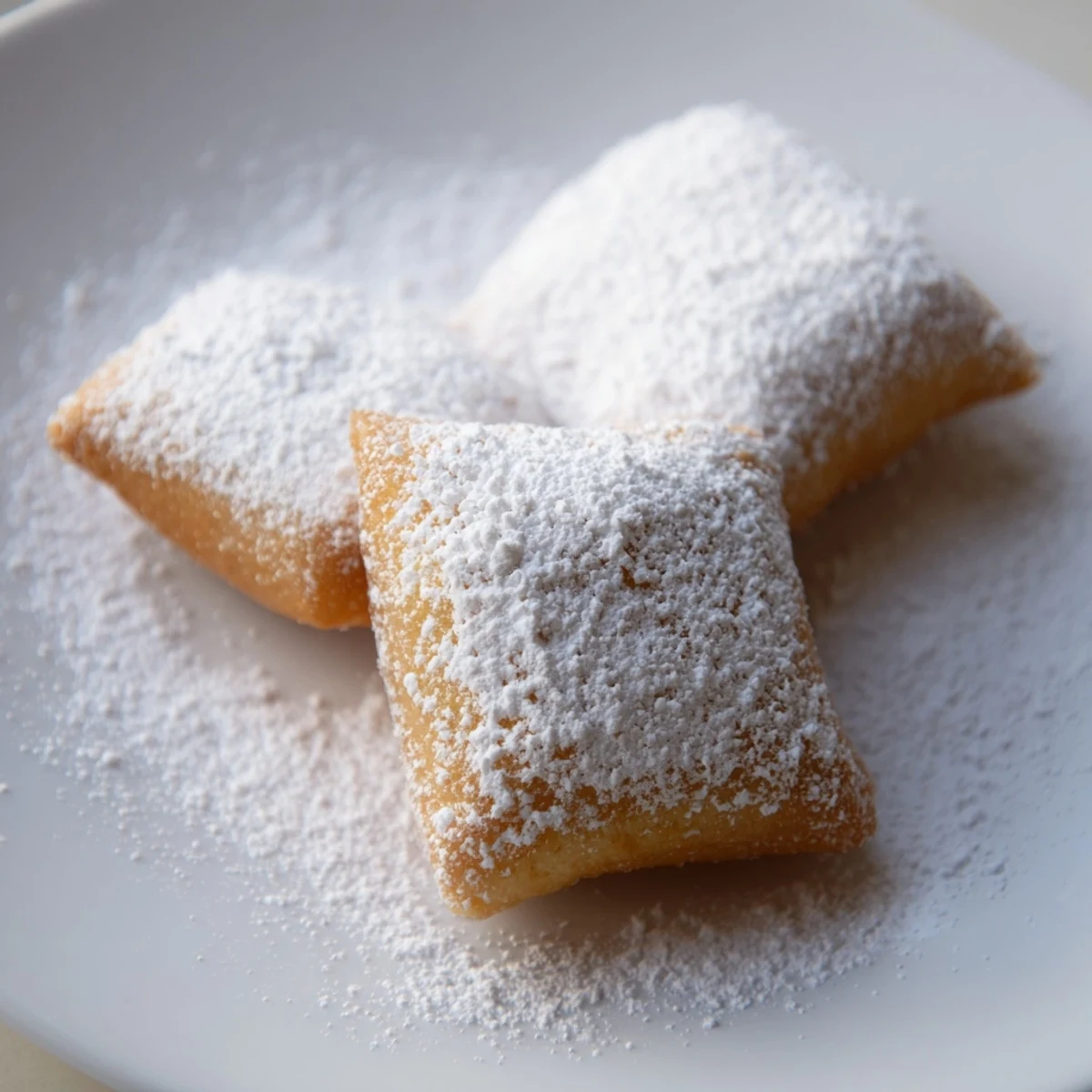 Freshly fried New Orleans Style Beignets resting on paper towels, ready to eat.