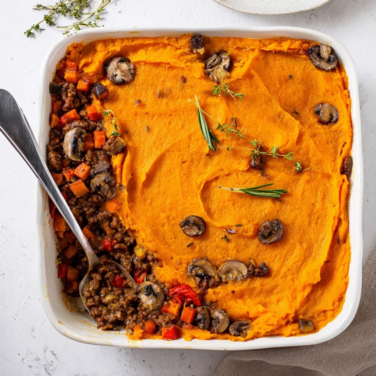 Beef Tomato Mushroom Sweet Potato