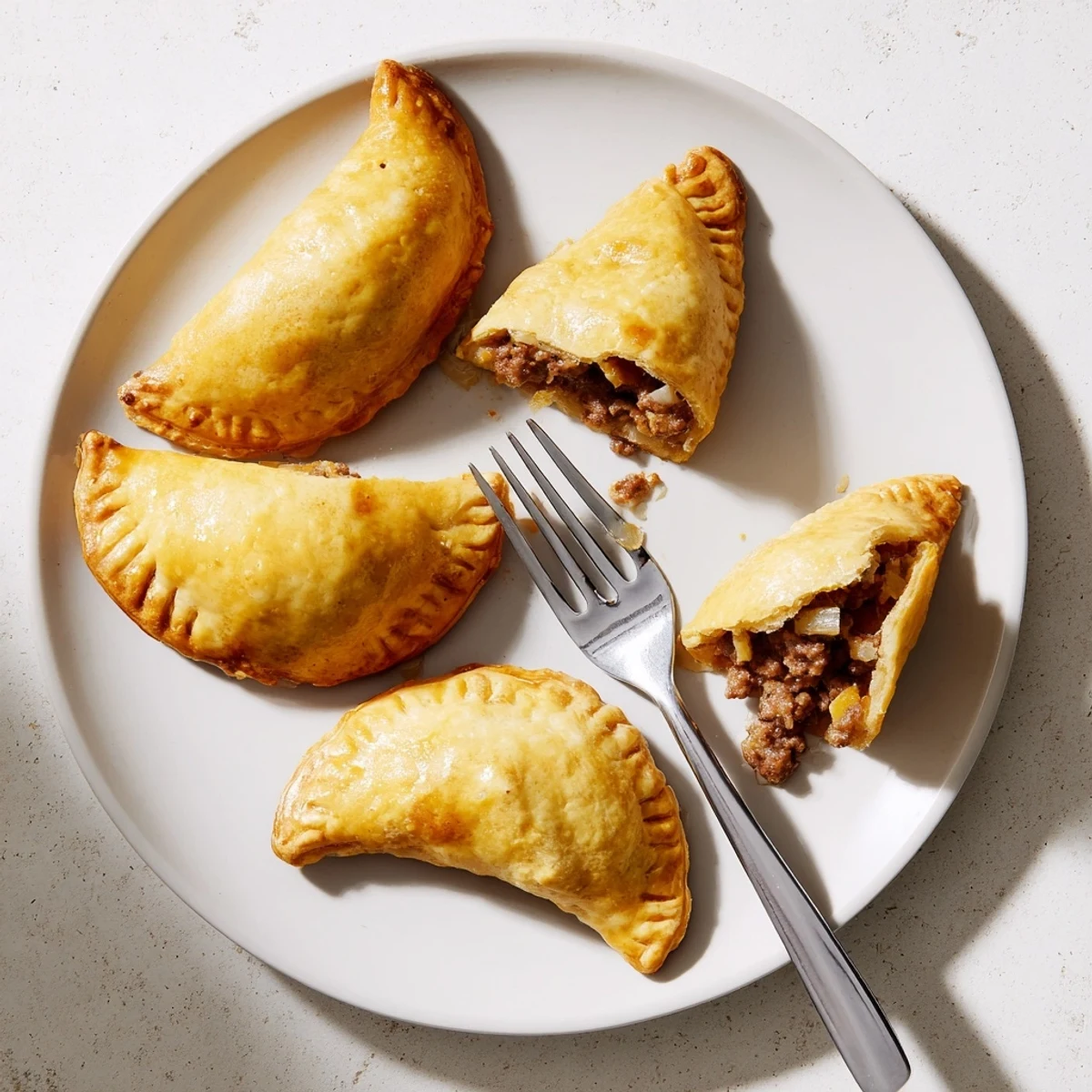 Freshly baked Pate Chaud arranged on a white plate with a small dipping sauce of chili and Maggi seasoning.