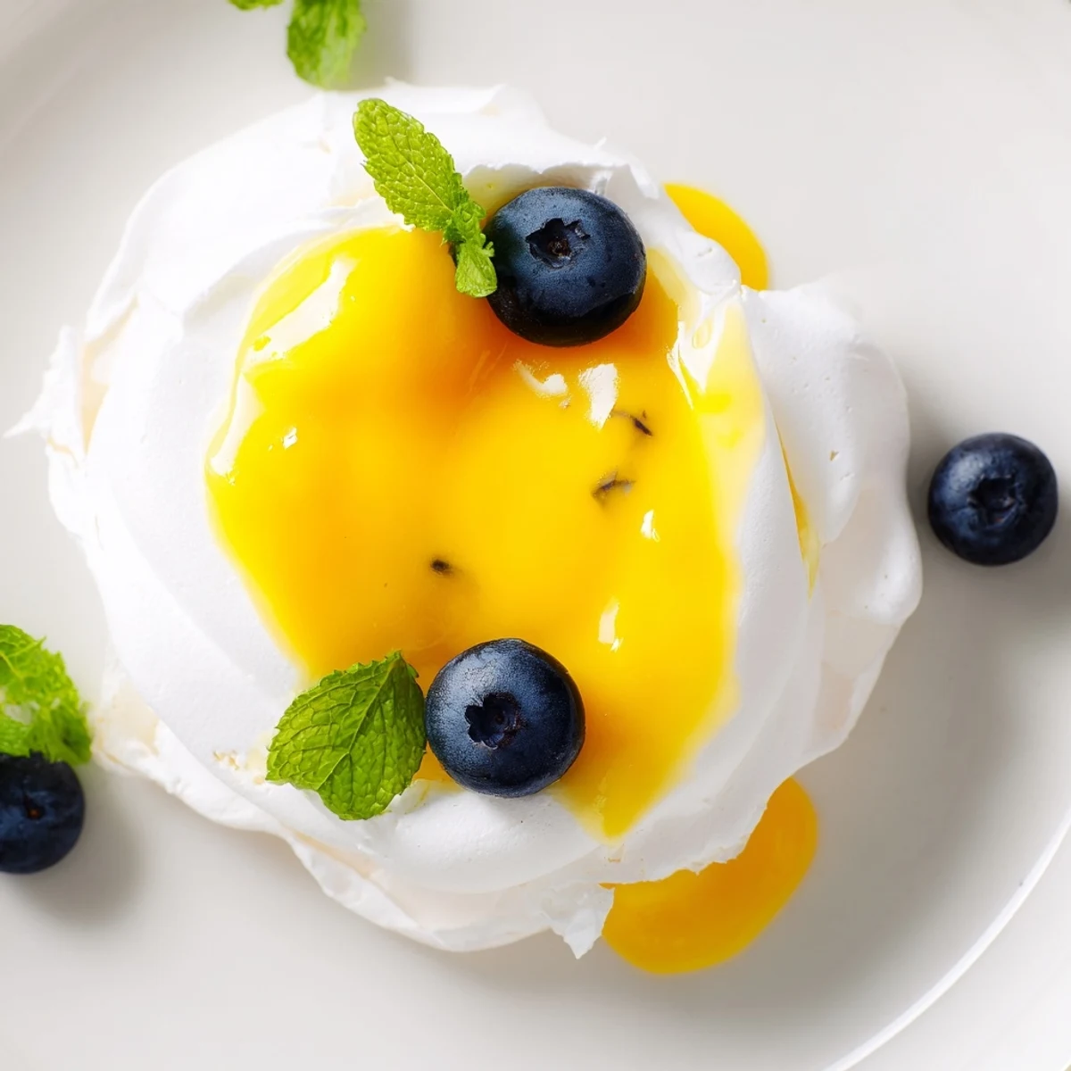Golden crispy meringues filled with bright citrus curd and topped with fresh berries