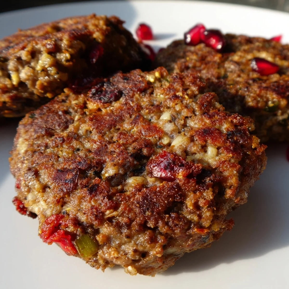 Golden crispy Pakistani Chapli Kabab sizzling in the pan with aromatic spices and charred edges