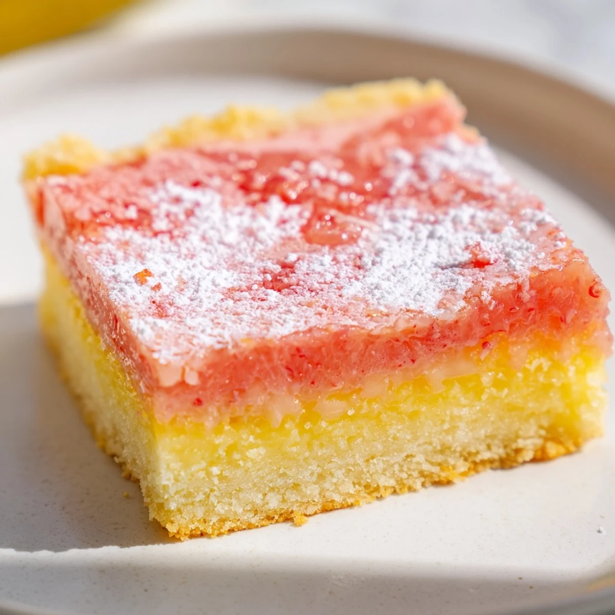 Bright citrus grapefruit bars with a soft creamy filling and golden edges