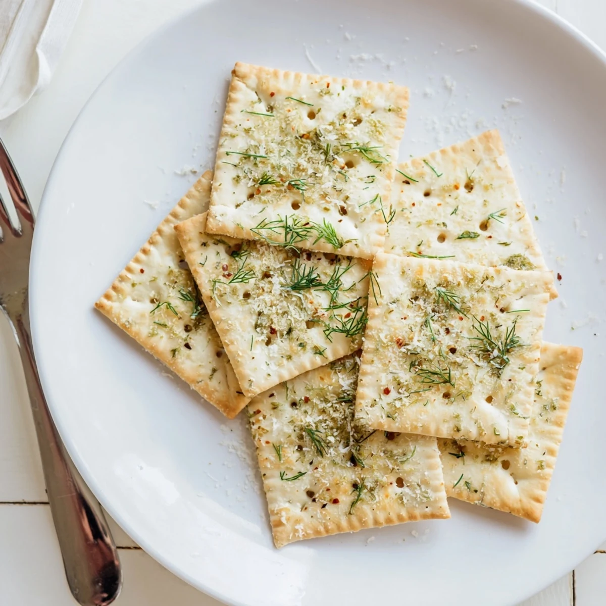 A crowd-pleasing bowl of dill pickle saltines ready for party snacking
