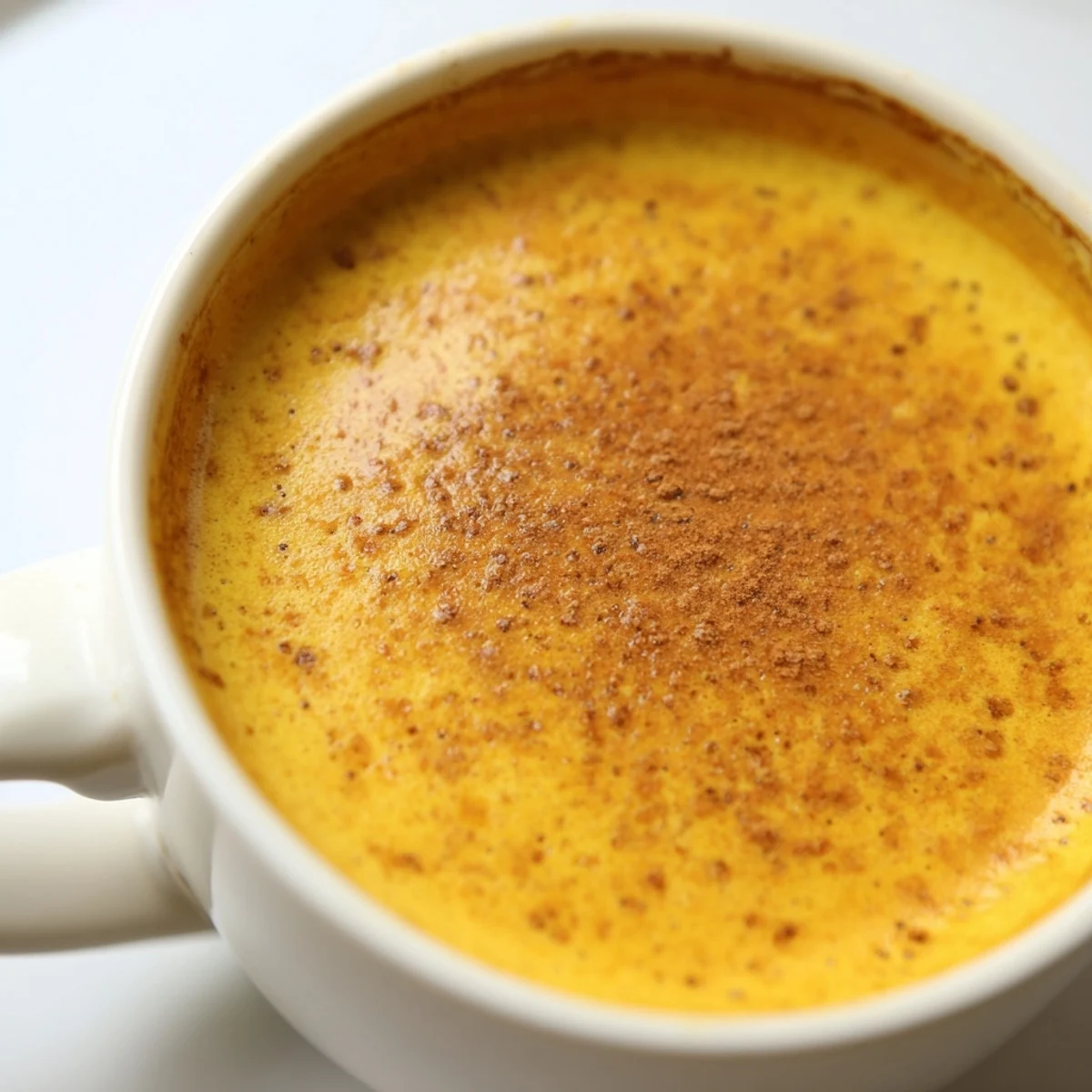 Goguma Latte poured into ceramic cups dusted with nutmeg garnish
