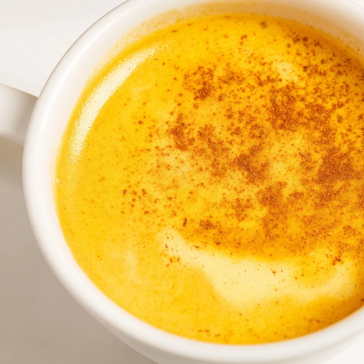 Thick Korean sweet potato latte swirled with warm milk and spices