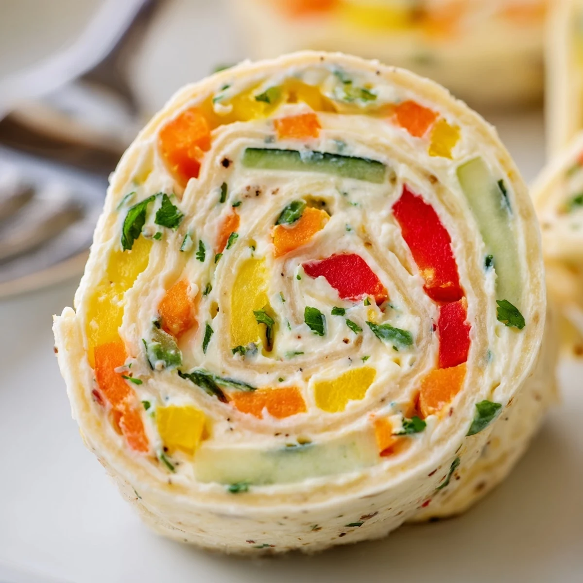 Vegetable Tortilla Roll Ups ready in fifteen minutes, chilled and perfect for picnics.