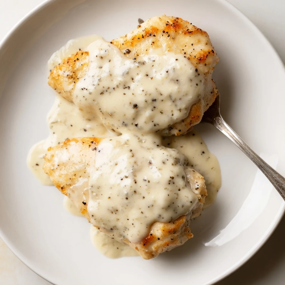 Oven-baked Chicken With Cheese Sauce served with steamed broccoli, creamy aroma