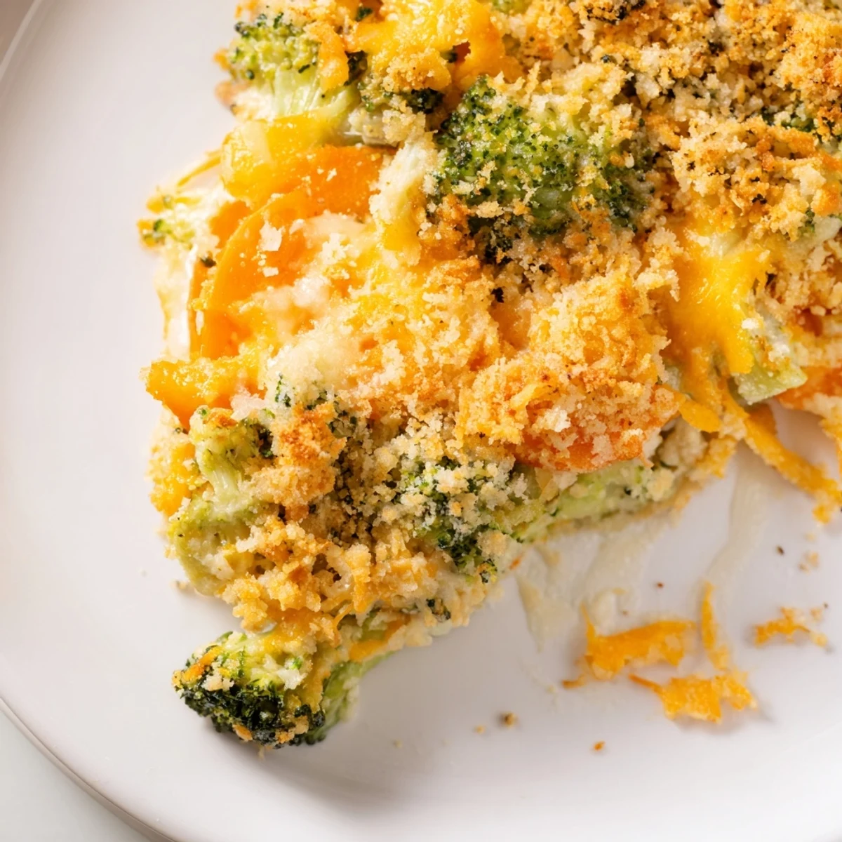 Cheese Bake Broccoli Carrots with golden bubbly cheddar topping, steamy and savory