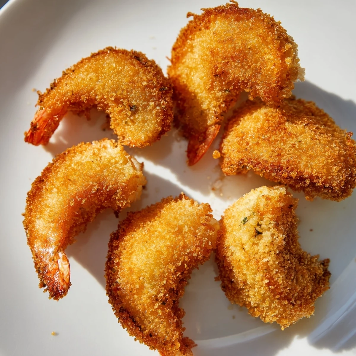 Golden crispy Portuguese shrimp rissois arranged on a serving platter with fresh parsley garnish