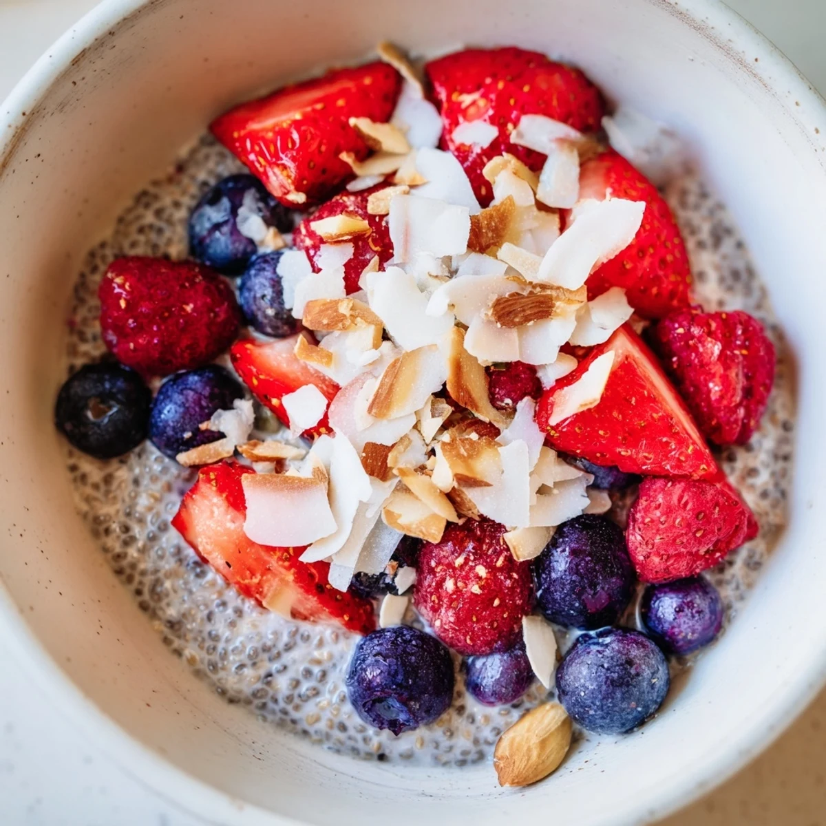 Wholesome chia pudding recipes layered with mango, nuts, and chocolate shavings for breakfast