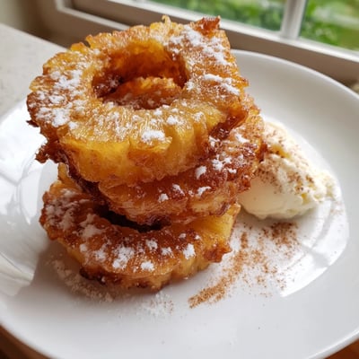 Golden Fried Pineapple Rings